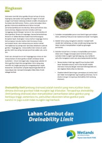 Lahan Gambut dan Drainability Limit